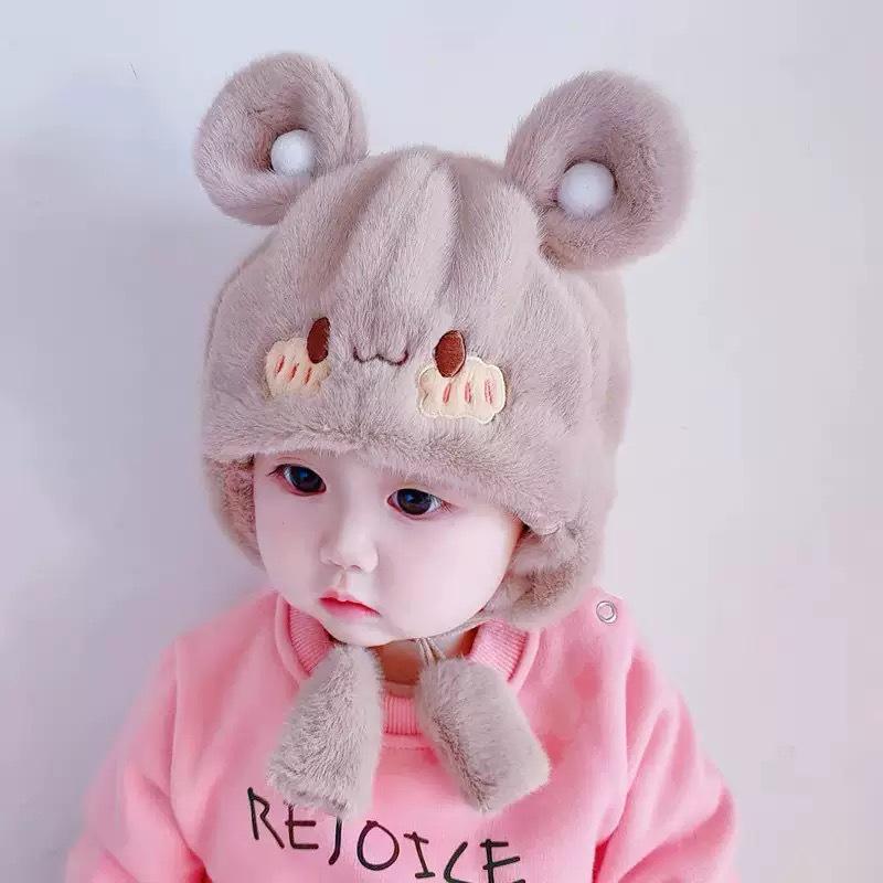 Unisex Baby Plush Ear Protection Hat - Cute & Warm Autumn/Winter Children's Pullover Hat