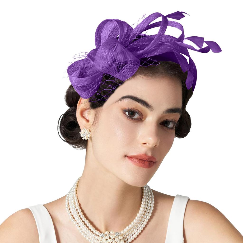 Large Head Bands for Women's Hair Tulle Fascinators For Women Tea Party Hats For Cocktail Wedding Fancy Sweatbands Women Head