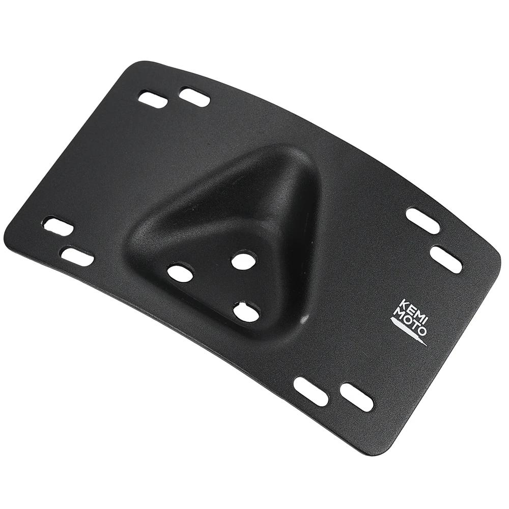 KEMITOUR Motorcycle License Plate Bracket Curved Laydown License Plate Holder for Softail Dyna Cruiser Low Rider ST Accessories чёрный