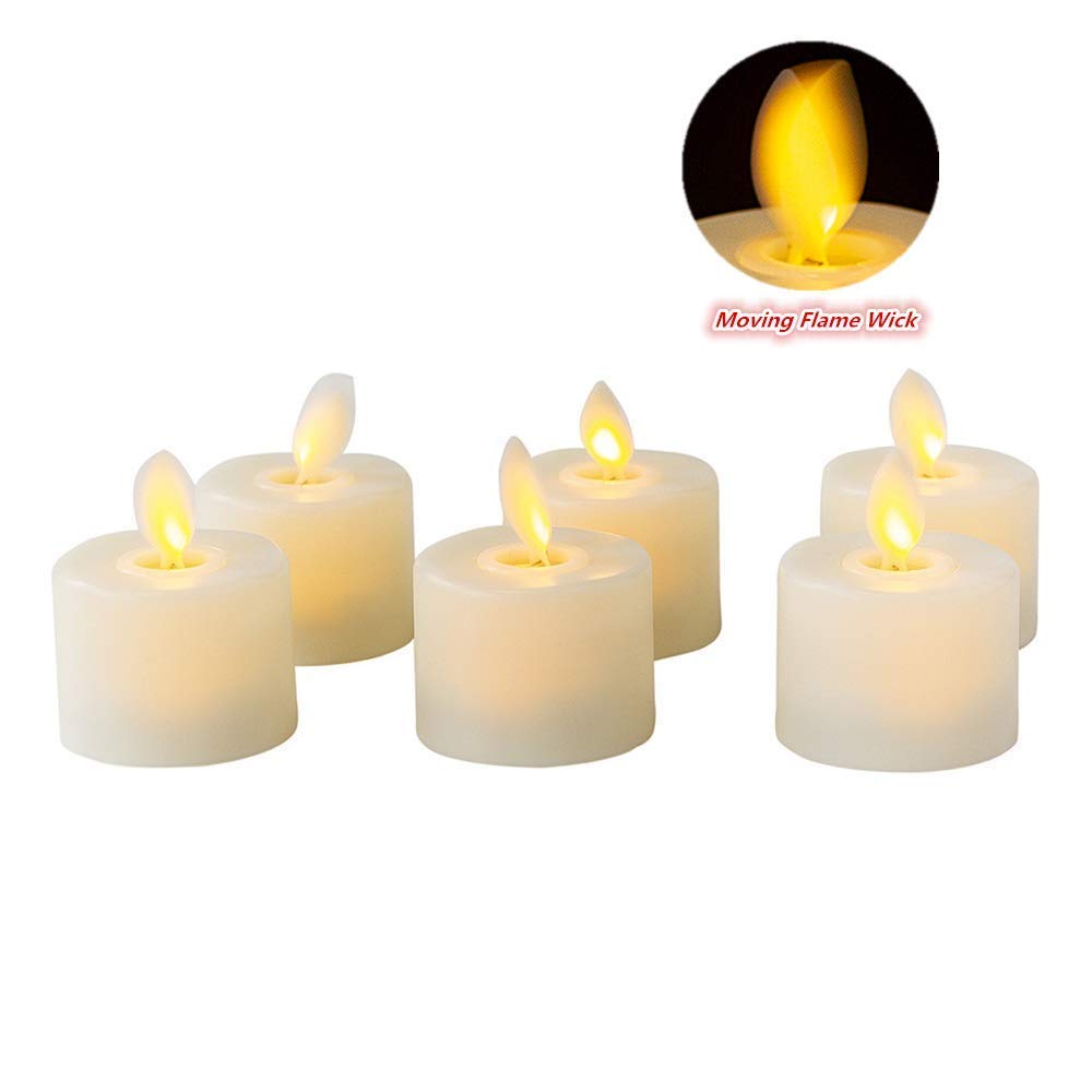 3/6/12 Stück Warmweiße LED-Teelichter mit beweglicher Flamme, Dekorative Kirchen Religiöse Hochzeits-Weihnachtskerzen