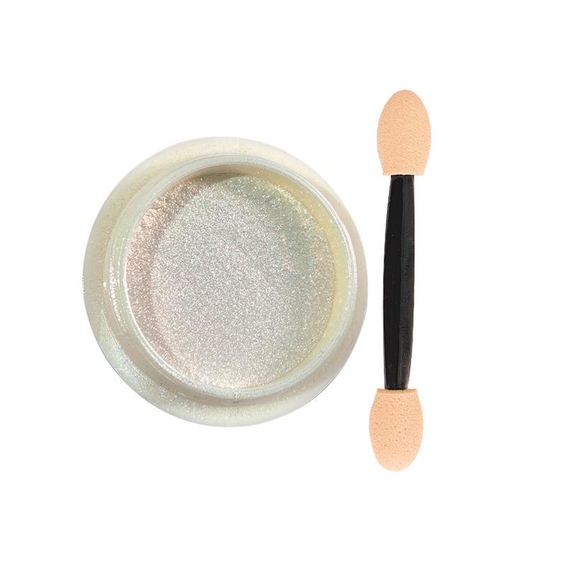 Hailey Lux Satin Pearlescent Pearl Powder Manicure: White Moonlight Bridal Nails