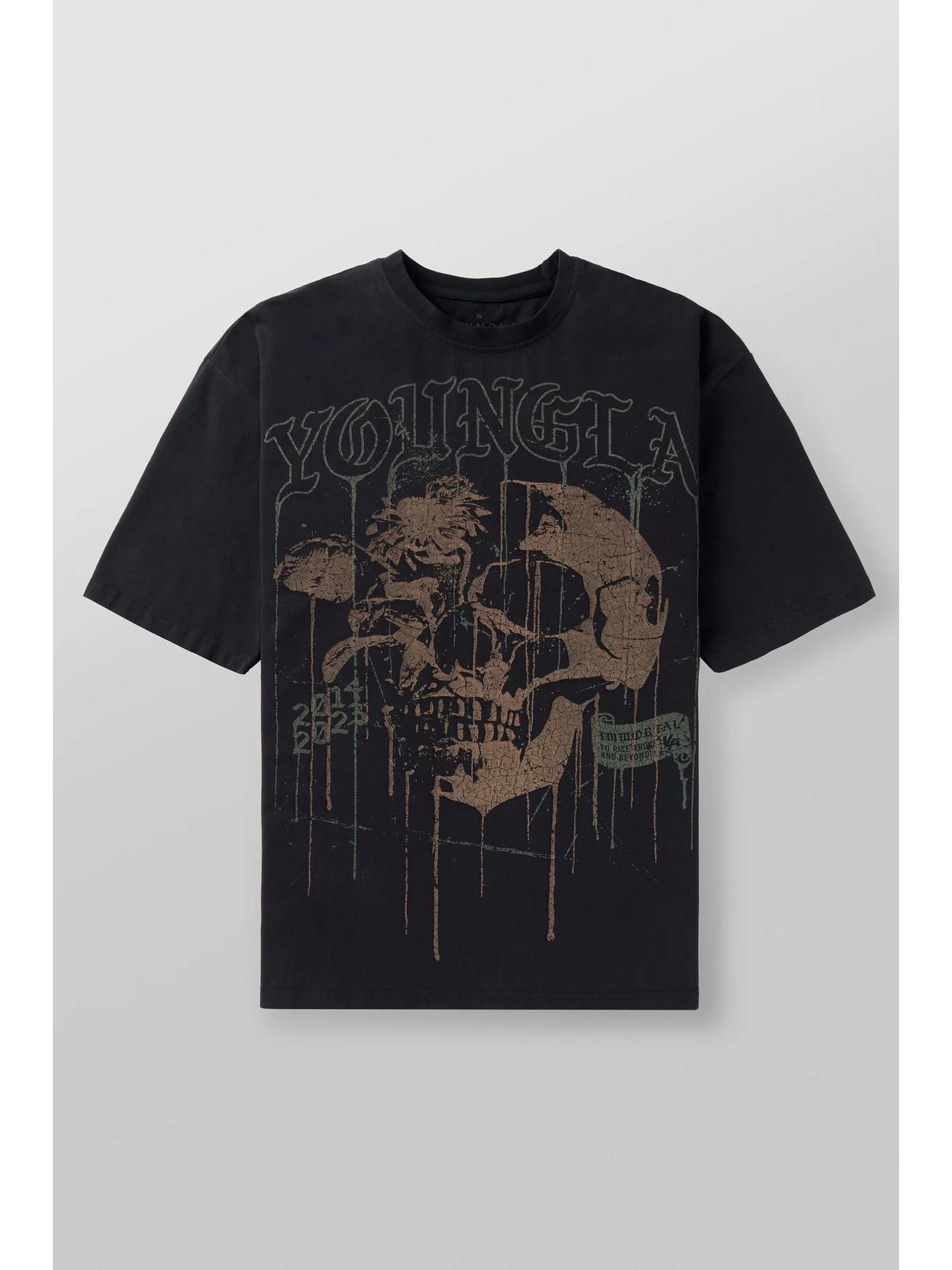 Pickerr YOUNGLA Heren Oversized Katoenen Gym T-shirt - Ronde Hals, Korte Mouw Fitness Top Medium