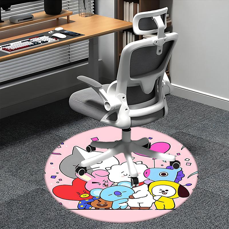 

Kpop Chair mat Round Rug-Office carpet, Machine Washable, Non-slip, Suitable for Living Rooms, Bedrooms 80cm