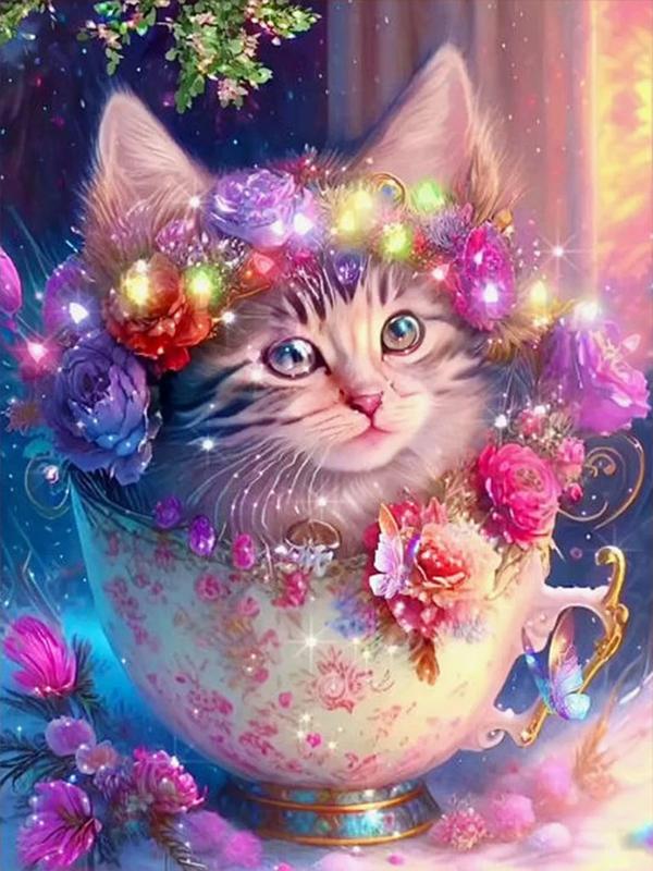 

Прекрасная личность Китти DIY Полная Алмазная декоративная картина Full Round 20x30CM