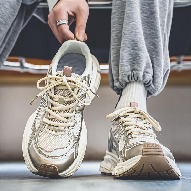 Bărbați de dimensiuni mari anti-alunecare și rezistente la uzură, la modă, retro, cu talpă groasă, pantofi de alergare, pantofi la modă, pantofi sport, pantofi ocazionali