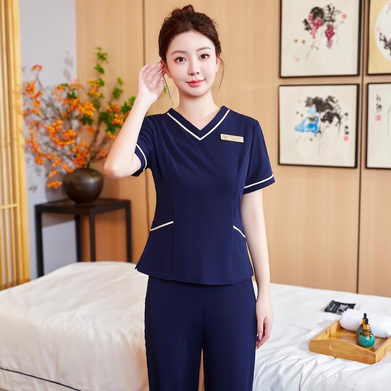 Teluoman Women's Summer Spa & Salon Workwear Set