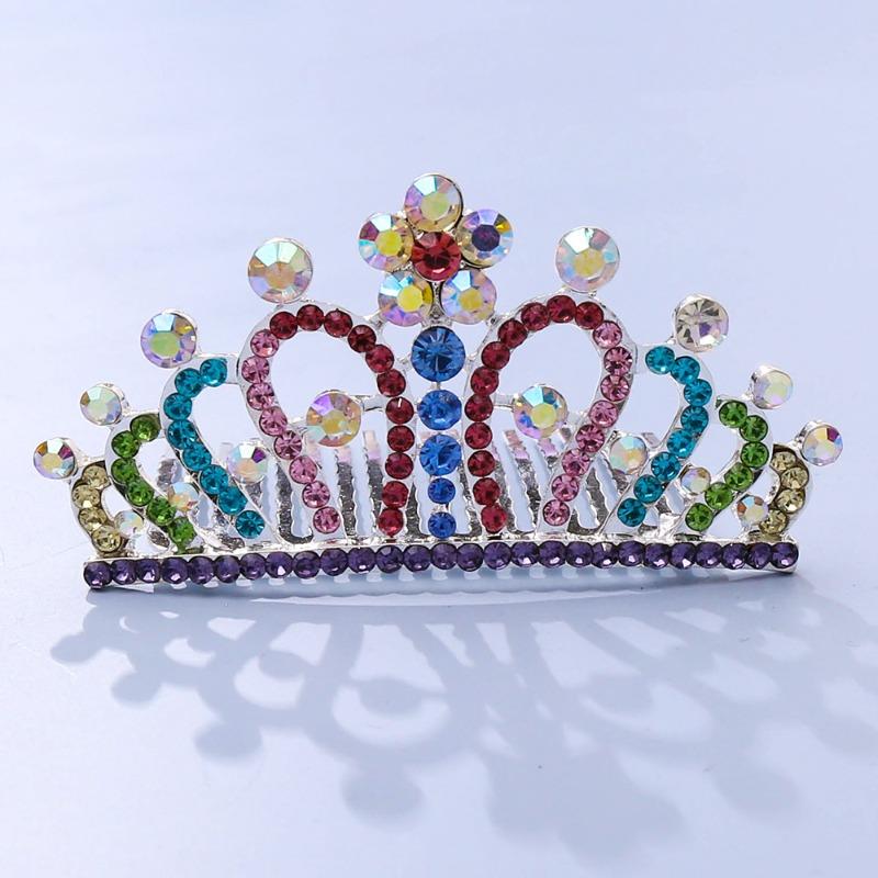 Crown Tiara Children's Princess Rhinestone Crown Hair Comb, Little Girl Birthday Gift Baby Hair Accessories Comb Accessories