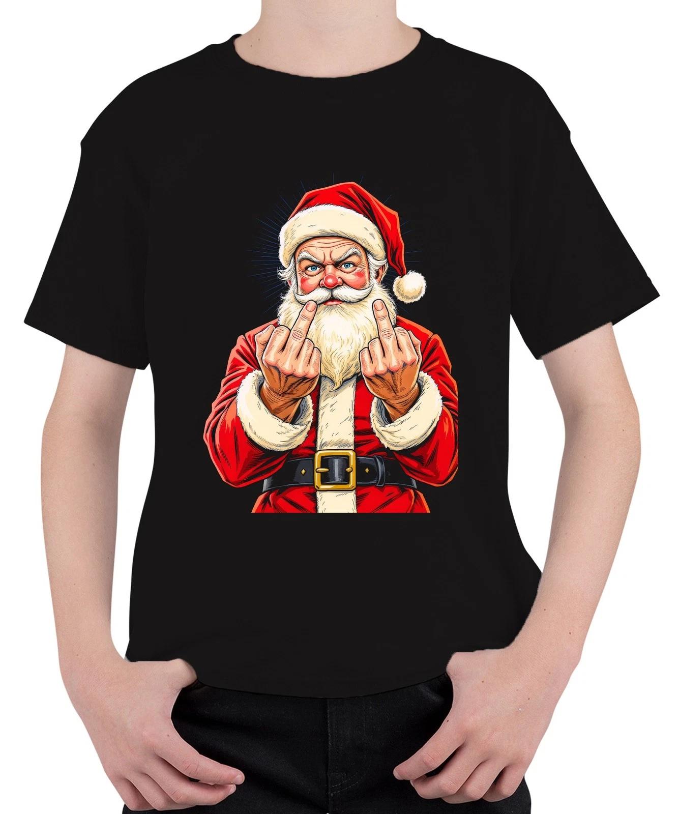 Frecher Weihnachtsmann Mittelfinger Sarkastisch Lustig Geschenk Unisex Kinder T- XXL