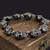 Punk Norse Pirate Skulls Bracelets Men's Charm Adjustable Antique Stainless Steel Chain Bangles Cyberpunk Jewelry Vikings Gifts