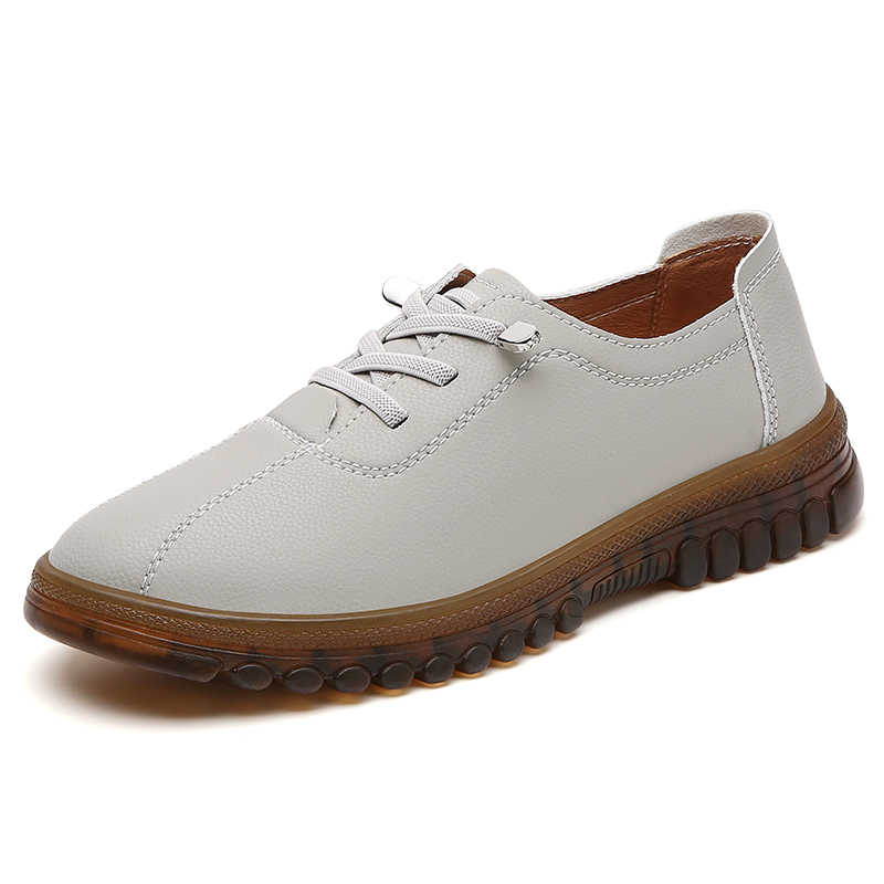 Fashion Natural Leather Elastic Band 38 Size Sneakers Vulcanize Women's Moccasin Brand Women Shoes Sports Tenya Loffers Hand Made