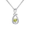 Birthstone Accent Infinity Heart Necklace Zircon Inlay Fashion Necklace  Birthday Anniversary Gift