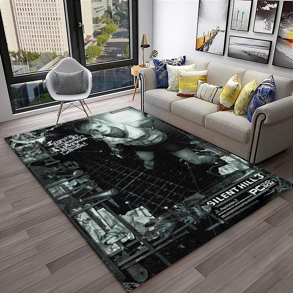 3D Silent Hill Horror Movie Game Carpet Rug for Home Living Room Bedroom Sofa Playroom Doormat Decor,Area Rug Non-slip Floor Mat