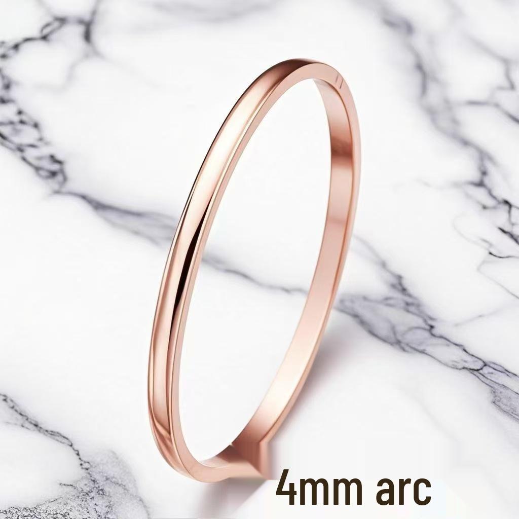 High-End Titanium Steel Geometric Bangle for Women - Light Luxury Stainless Steel Bracelet