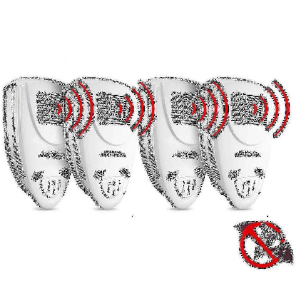 Ultrasonic Bat Repellent (4-Pack) - 72-Hour Pest Control for Indoor/Outdoor Use