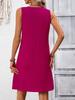 Women's Elegant V-Neck Sleeveless Pleated A-Line Dress