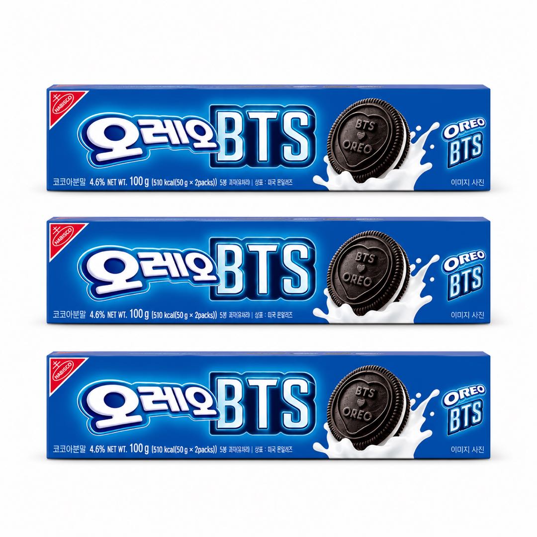 OREO BTS Lila Koreai Stílusú Szendvicskek, 100g, 300g, 1000g #Vanilla Cream100g x 3pack blue