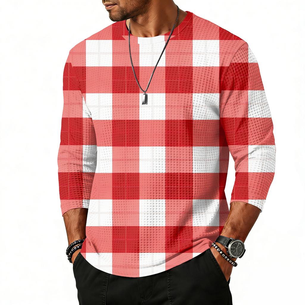 Men's Raglan Sleeve Three,quarter Sleeve Top