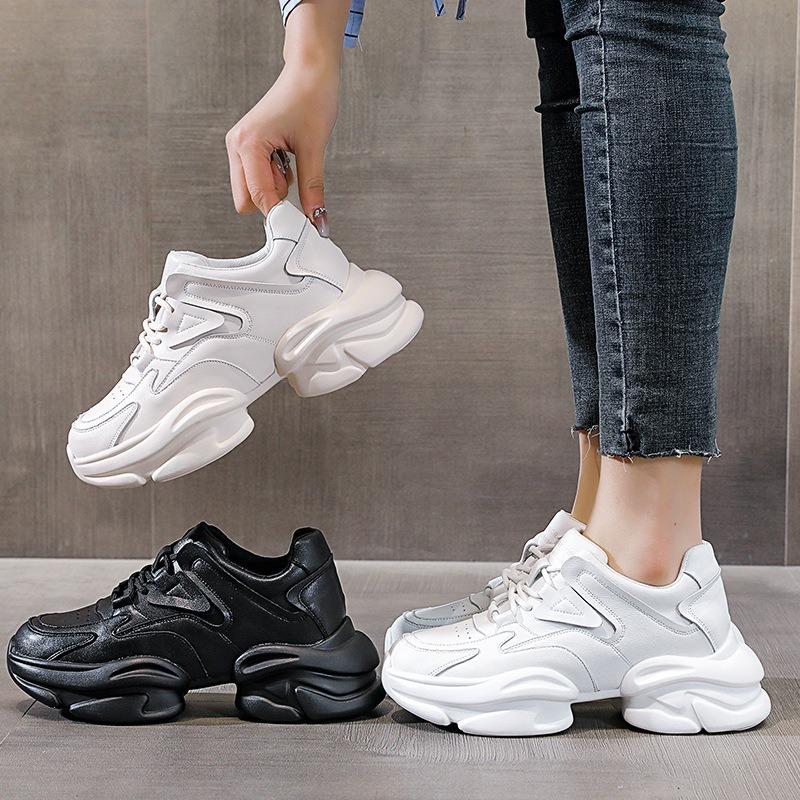 thick-soled women's tide spring new muffin shoes women's height-increasing sports little white shoes women