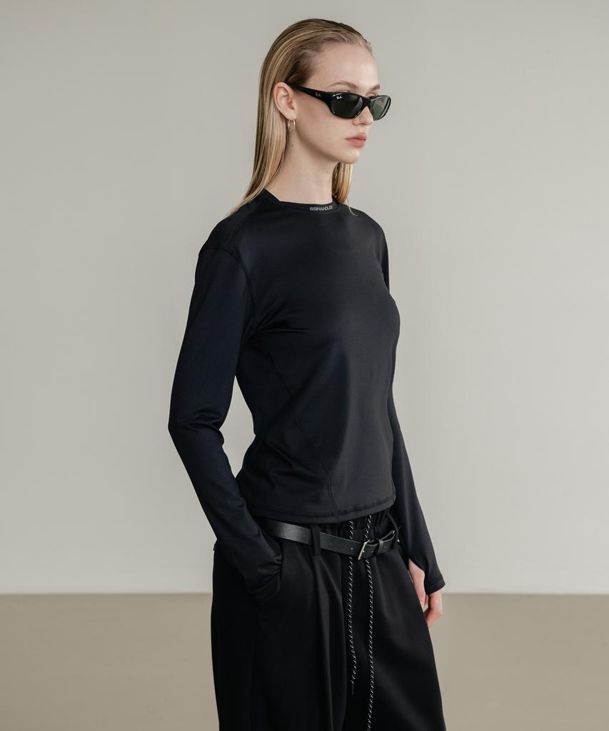 SSIN AND LEE (W) Active Long Sleeve Jersey Top Black