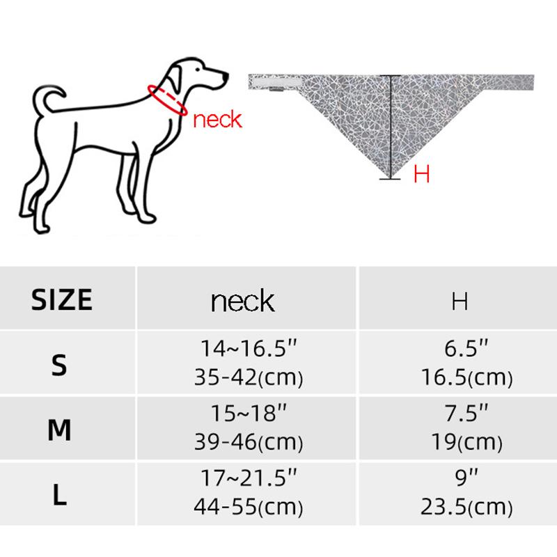 Pet Reflective Bandana High Visibility Dog Scarf Colorful Safety Neckerchief for dogs cats Coleira Cachorro Mascotas Perro Cani