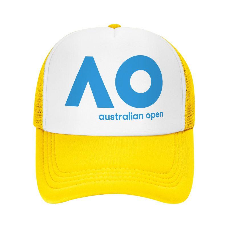 Australian Open AO Print Mesh Baseball Cap Summer Breathable Sun Visor Hats Unisex Adjustable Snapback Caps Trucker Hat