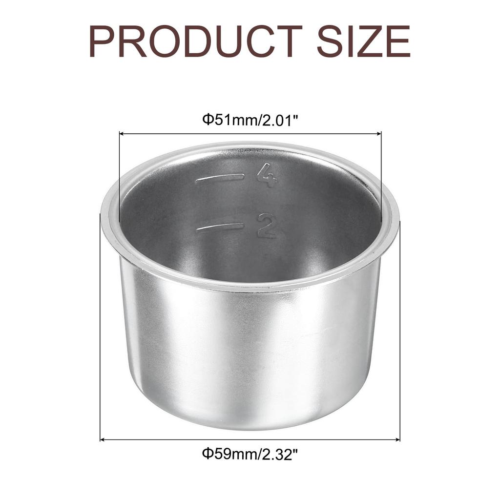 Uxcell 1pc 51mm Coffee Filter Basket, 4 Cups Stainless Steel Reusable Espresso Coffee Machine Bowl Basket Replacement