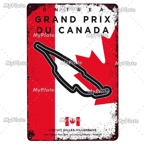 Racing Track Metal Sign Vintage Plaque Sercive Tin Sign Wall Decor For Garage Race Car Plate Crafts Poster F1 Game Custom