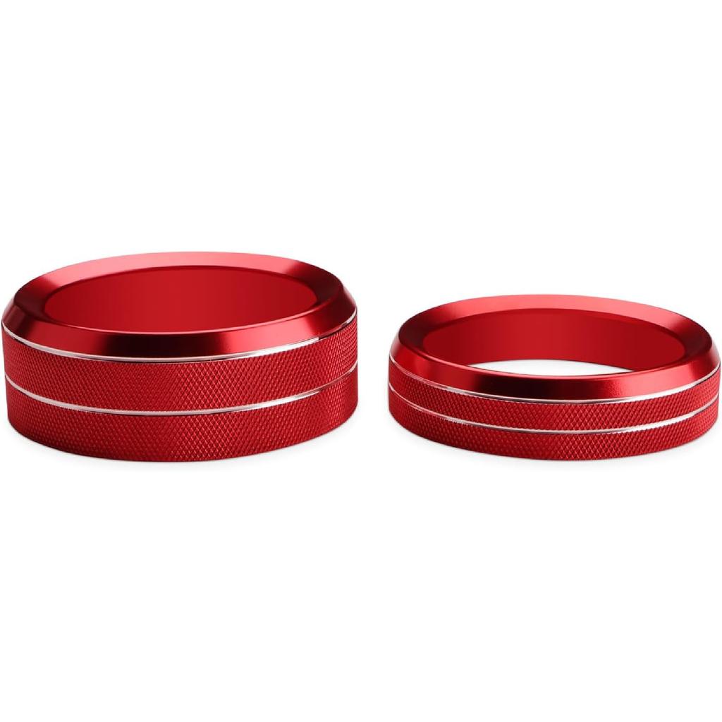 Auovo Volume Control Knob Cover Compatible with Ford Mustang Mach E Accessories 2024 2023 2022 2021 Mach-E Gear Shift Switch Knob Cover Ring Aluminum