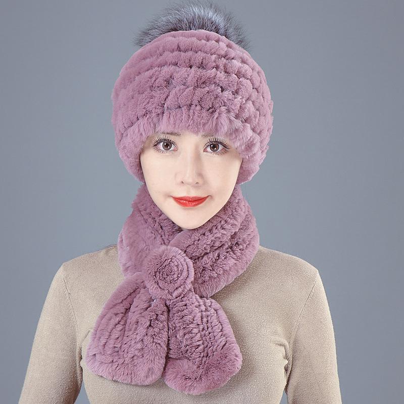 Old Man In Fur Rex Rabbit Hair Hat Ladies Autumn and Winter Mom Old Woman Warm Fox Hair Grandma Top Hat