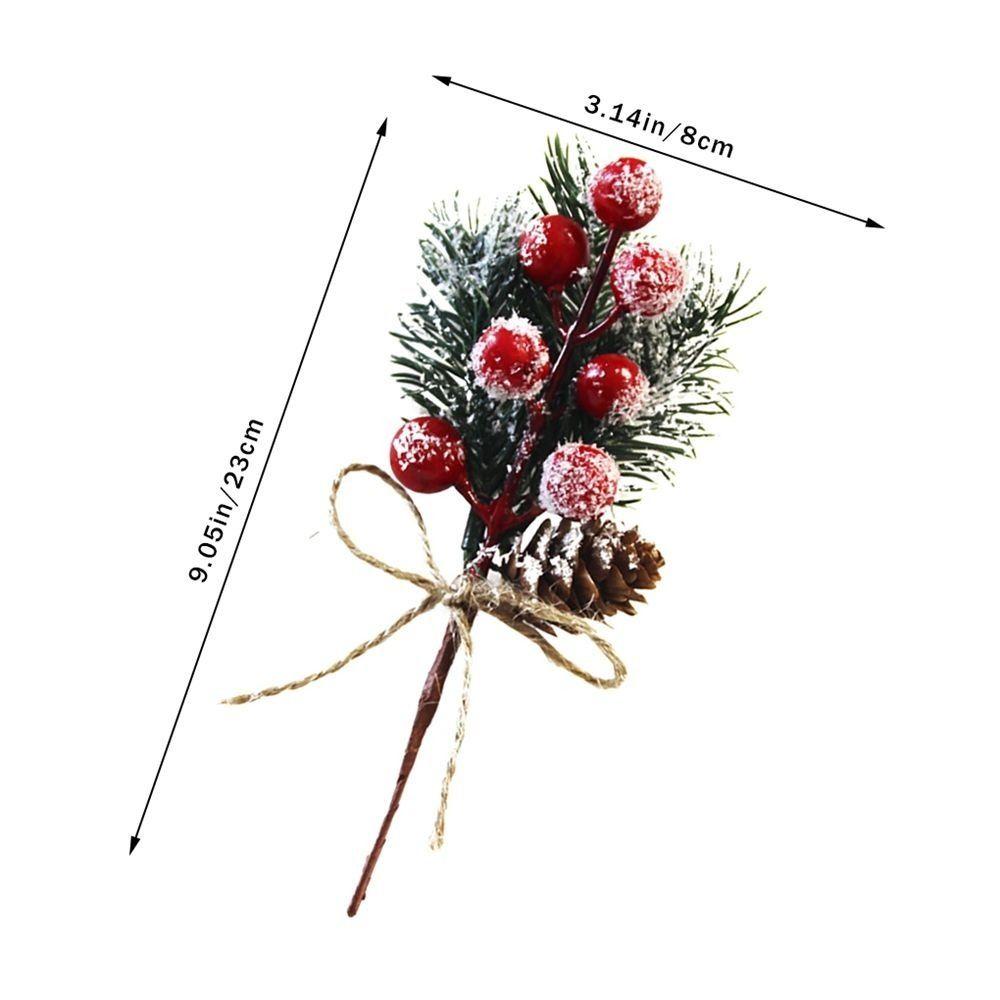 Holly Flower Xmas Artificial Pine Branch Christmas Berry Artificial Flower Christmas Decoration