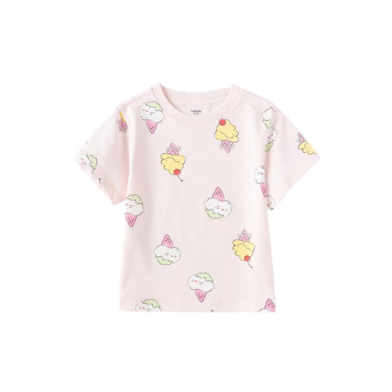 Balabala Kids  Outdoor Print Short Sleeve T-Shirt 90