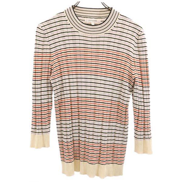 CHINTI & PARKER Silk Blend Border Pattern 7 Minutes Sleeve Sweater L Knit Women Used