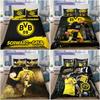 Borussia Dortmund Bettwäsche Set 3tlg, BVB Biene Muster Bettbezug Set, Schwarz Gelb Fußball Team Bettwäsche Fan Schlafzimmer Dekoration