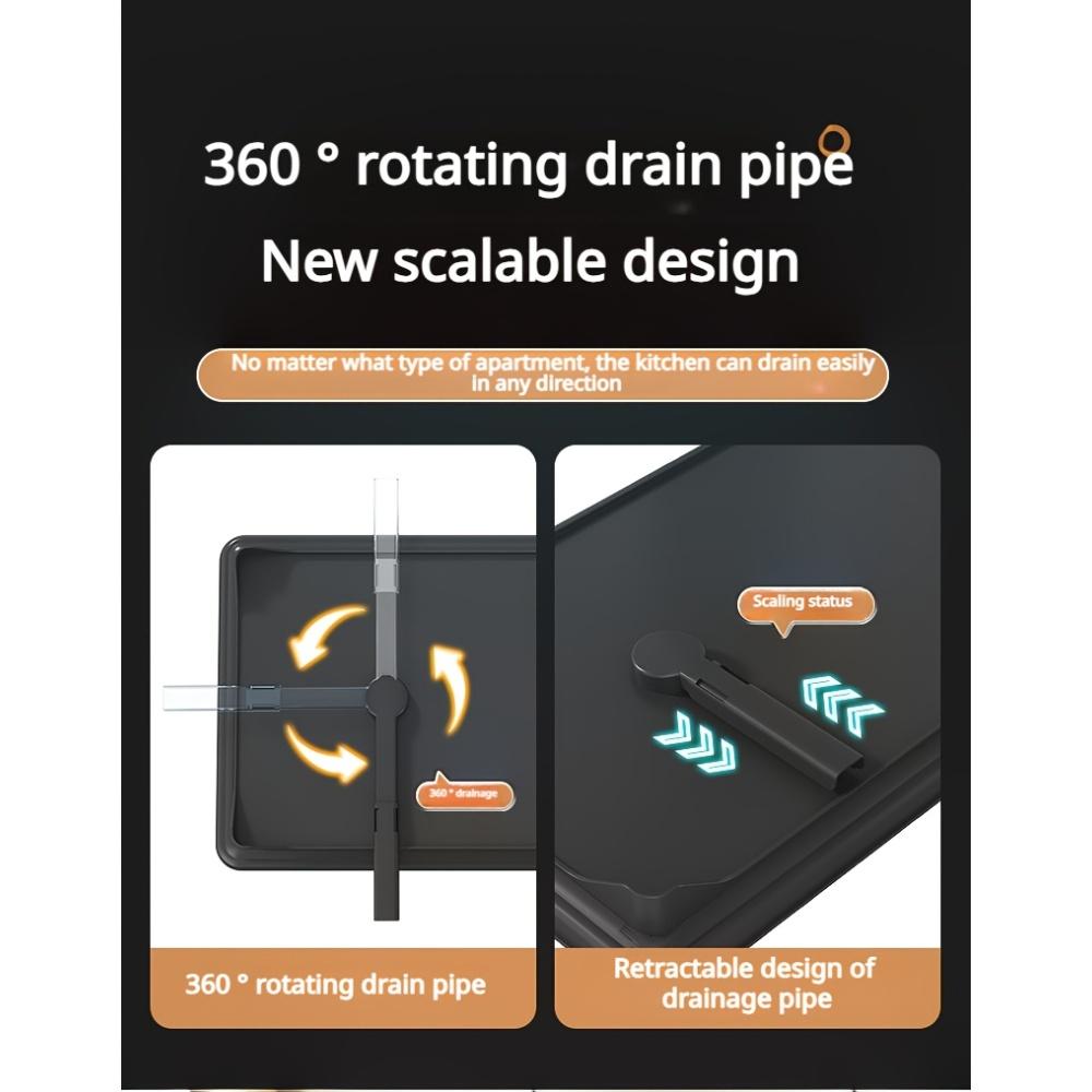 Moderní dvoupatrový kovový odkapávač na nádobí, organizér na kuchyňské desce s odkapávací deskou