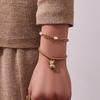 Cubic Zirconia Bear Pendant Bead Bracelet - Simple Fashion Design, Stainless Steel Jewelry