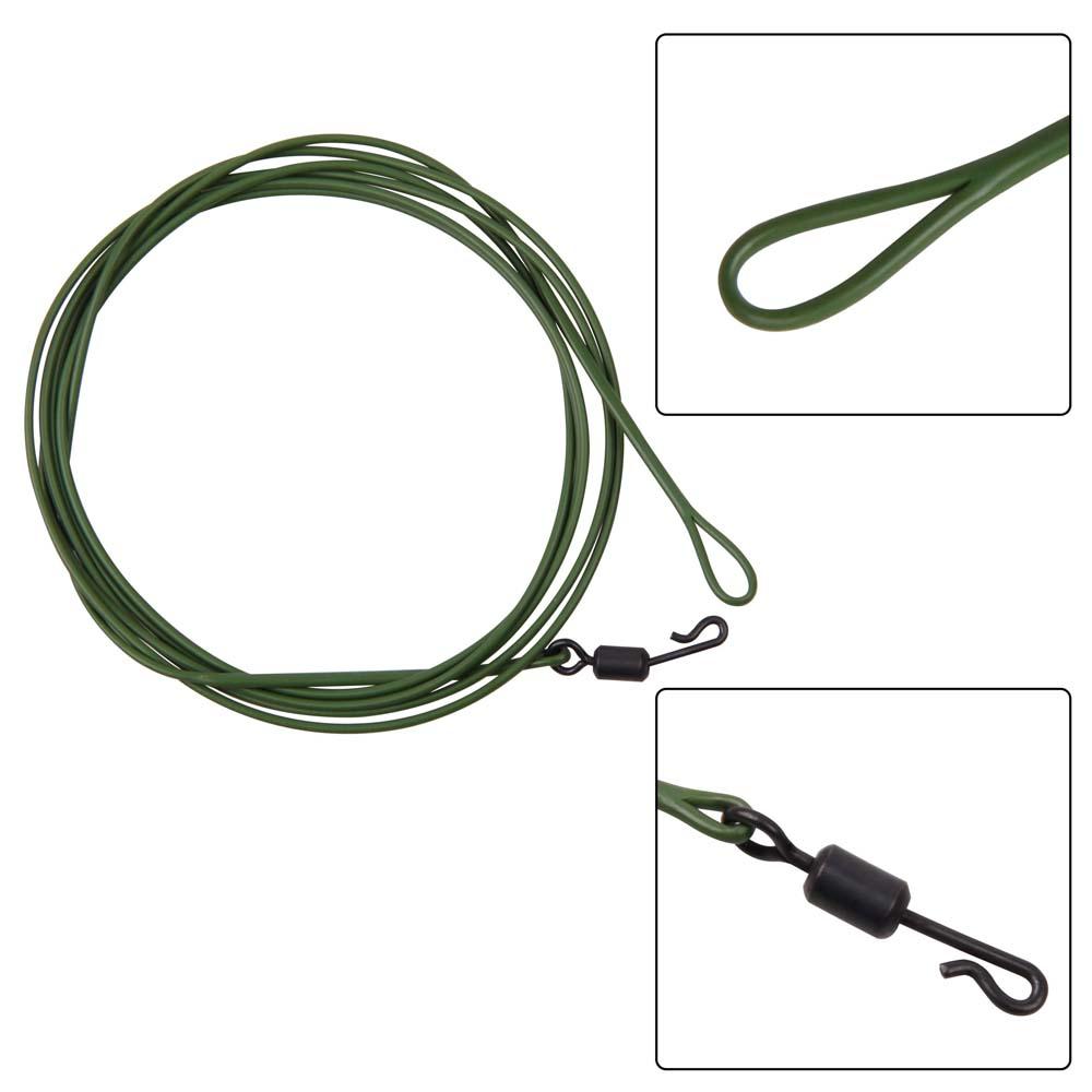 1Pcs 1M 80LB Carp Fishing Leader Line Strong Fluorocarbon Wire Leader With Rolling Quick Change Swivels Fishing Line Tackles