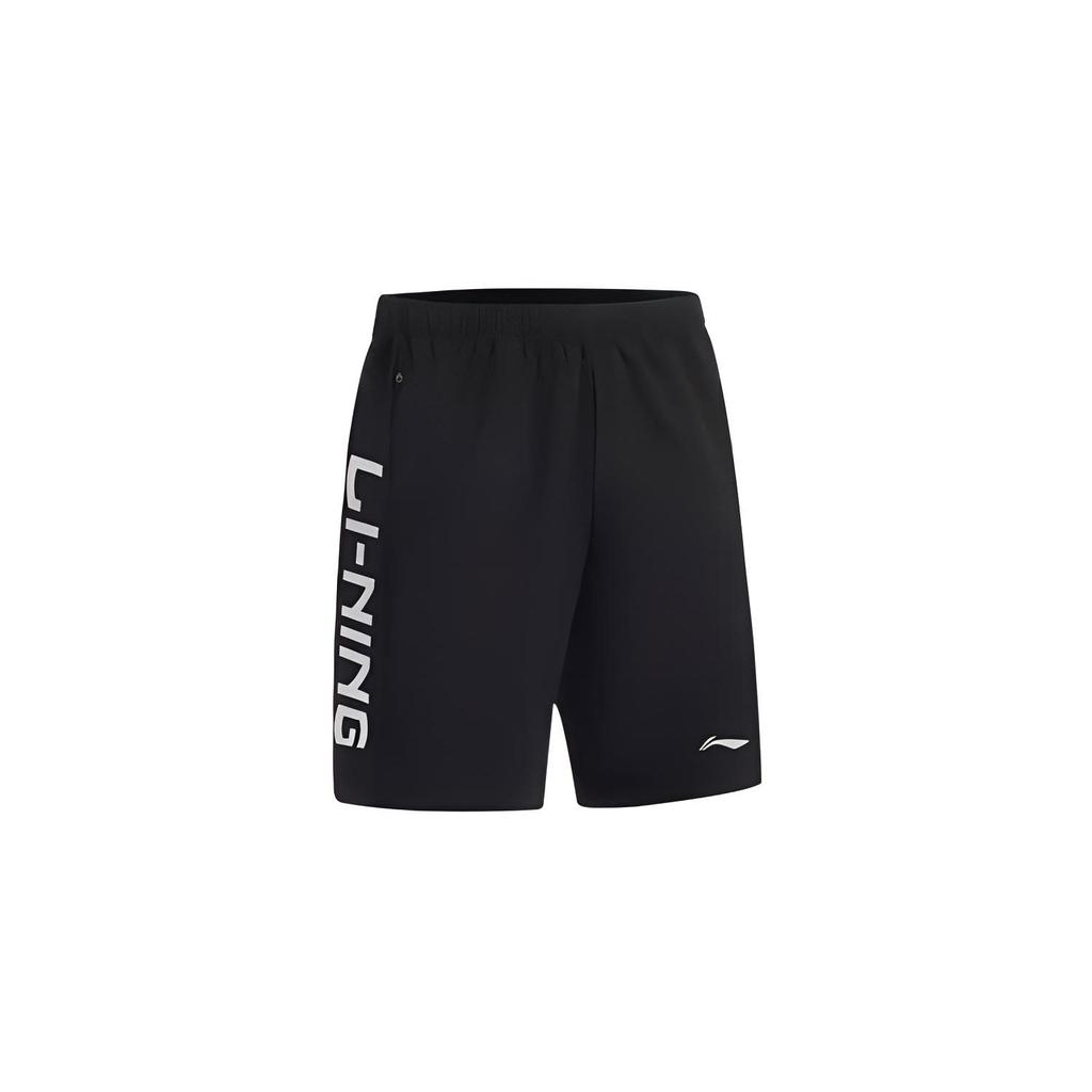 Li-Ning Printed Logo Loose Breathable Quick-Dry Sports Casual Shorts Unisex Shorts Black YKSU089-1