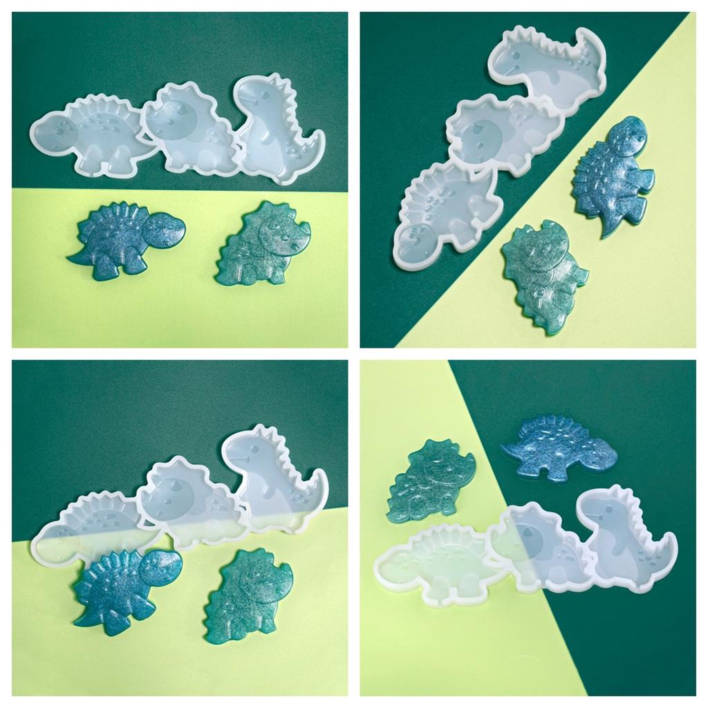 3-Link Dinosaur Sugar Chocolate Cake Fondant Mold Diy Baking Manual Biscuits Mold Food Grade Silicone Fondant Mould