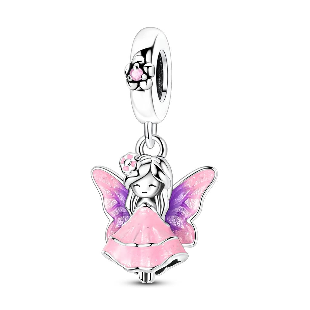 Spring Charm 925 Silver Beads Flower Butterfly Beetle Pendant Fit Bracelet Necklace DIY Lady Jewelry Gift