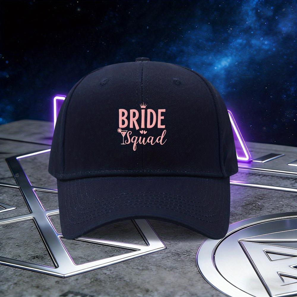 Pc Bride Squad Adjustable Denim Baseball Cap Lightweight Printed Womens Hat Wedding Party Bridesmaid Mens Trendy Cap