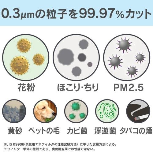 Iris Ohyama Air Purifier MSAP-DC100 Compatible Replacement Dust Collection HEPA Filter 25 Tatami PMMS-DCHF White