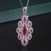 Jewelry Copper Gold Plated Retro Jewelry Women'S Simulation Red Corundum Handmade Diamond Women'S Suit Main Stone 5 * 9