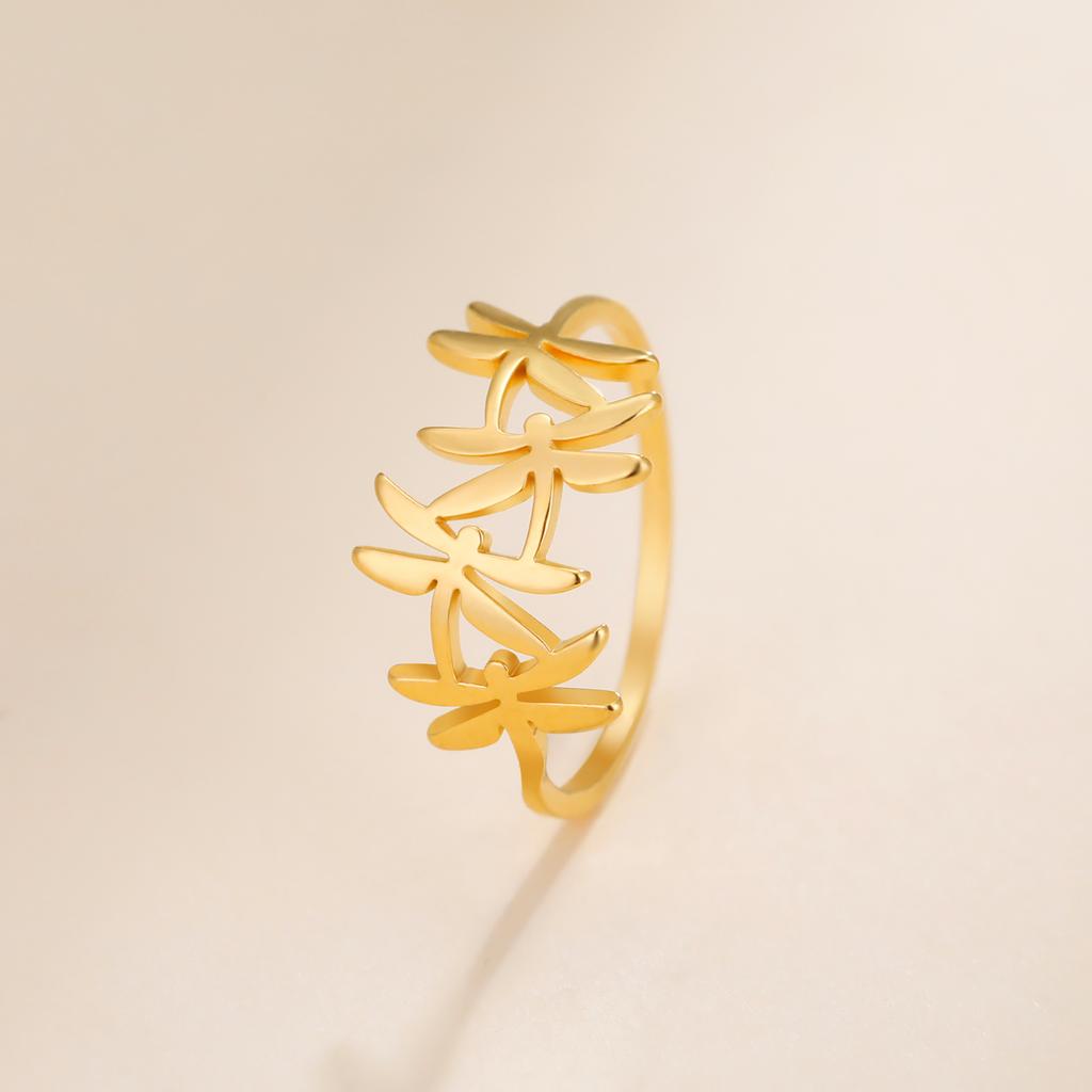 Cazador Stainless Steel Dragonfly Women's Ring Birthday Gift Insect Animal Finger Rings Jewelry Wholesale 2026 New Wholesale