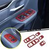 5P Window Lift Switch Cover Trim For Dodge Ram 1500 11-24 Accessories Red Carbon