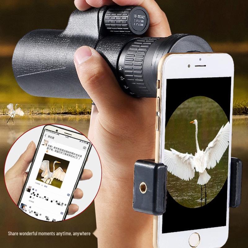 OIMG 10-30x42 Zoom Monocular with Tripod and Phone Clip