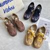 2025 autumn new flat-bottomed German training shoes women's versatile soft-soled lace-up color matching leisure sports lightweight Forrest Gump shoes