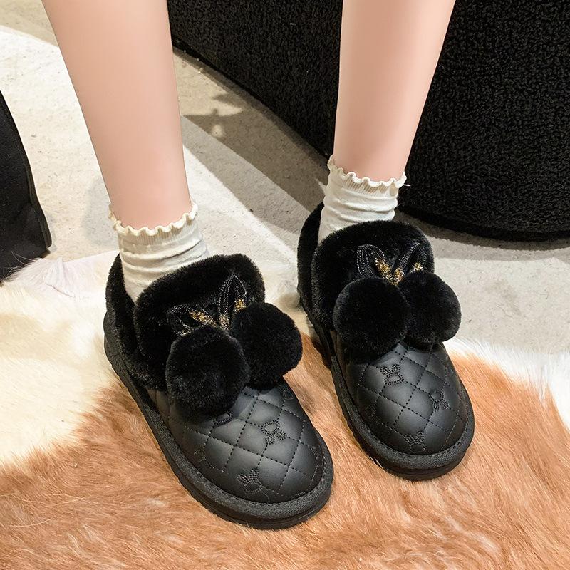 Women One Foot Stirrup Short Snow Boots 2025 Winter Casual Versatile Padded Warm Cotton Shoes