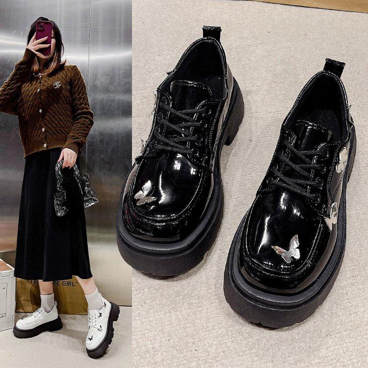 White Thick-soled Shoes Female Fashionable and Comfortable Spring and Summer Heightening British Style Mary Jane Loafers Single Shoes