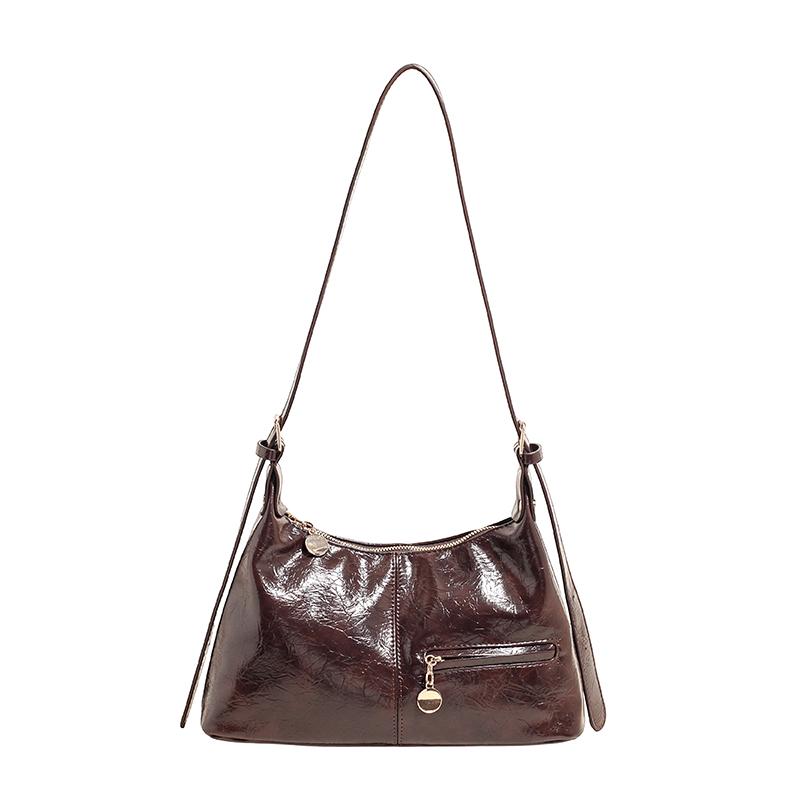 Bag Women's Autumn and Winter Maillard Style Underarm Bag Korean Niche Design Punk Locomotive Bag Shoulder Bag
