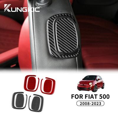 Real Soft Carbon Fiber For Fiat 500 2008-2012 2013 2014 2015 2016 2017 2018      Car Seat Handle Sticker